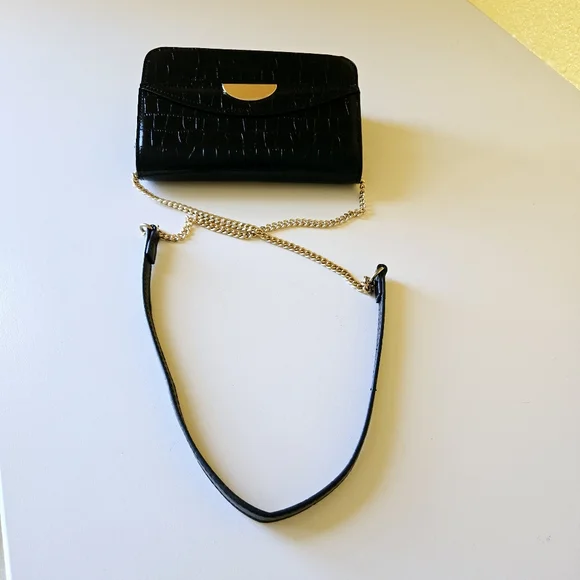 Mango MNG Crossbody Crocodile Animal Print Effect Chain Magnetic Closure Bag - Picture 6 of 14